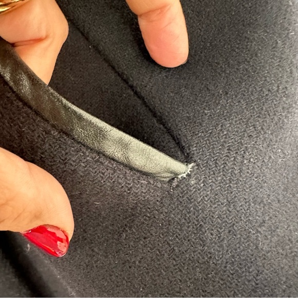 Sandro Wool and Leather Duffle Coat Size S - Picture 4 of 11